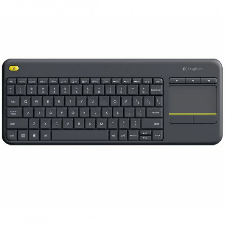 Logitech K400+, bežična tipkovnica s dodirom, crna