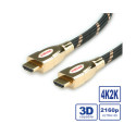 Roline GOLD HDMI Ultra HD kabel sa mrežom, M/M, 1.0m