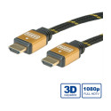 Roline GOLD HDMI kabel sa mrežom, M/M, 1.0m 