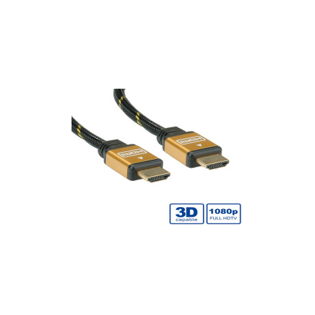 Roline GOLD HDMI kabel sa mrežom, HDMI M - HDMI M, 10m