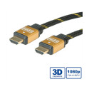 Roline GOLD HDMI kabel sa mrežom, M/M, 3.0m 