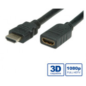 Roline VALUE HDMI produžni kabel sa mrežom, HDMI M - HDMI F, 2.0m