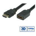 Roline VALUE HDMI produžni kabel sa mrežom, HDMI M - HDMI F, 2.0m