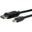 Roline DisplayPort kabel v1.1, DP - Mini DP, M/M, 2.0m, crni