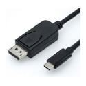 Roline USB-C - DisplayPort kabel, M/M, 1.0m, crni