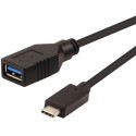 Roline USB3.2 Gen 1 kabel TIP A-C F/M, 0.15m, crni