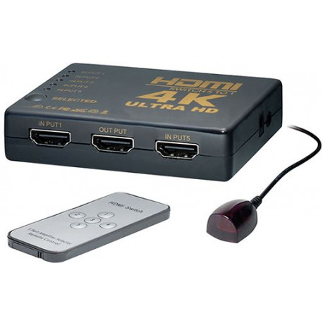 Transmedia 5-way HDMI Switch 4K@30Hz