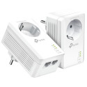 TP-Link AV1000 Powerline Gigabit mrežni adapter, 1000Mbps, dodatna strujna utičnica, 2×G-LAN, HomePlug AV2 (duplo pakira