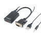 Gembird VGA to HDMI adapter cable, 0,15m, black