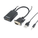 Gembird VGA to HDMI adapter cable, 0,15m, black