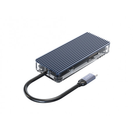 Priključna postaja USB-C, 8 in 1, 3x USB 3.0, HDMI, RJ45, PD 100W, čitalec kartic, ORICO