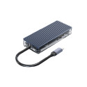 Docking Station USB-C, 8 in 1, 3x USB 3.0, HDMI, RJ45, PD 100W, čitač kartica, ORICO