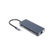 Priključna postaja USB-C, 8 in 1, 3x USB 3.0, HDMI, RJ45, PD 100W, čitalec kartic, ORICO