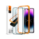 Spigen tR Align Master, zaštitno staklo za ekran telefona, 2 kom, crno + okvir za instalaciju - iPhone 14 Pro