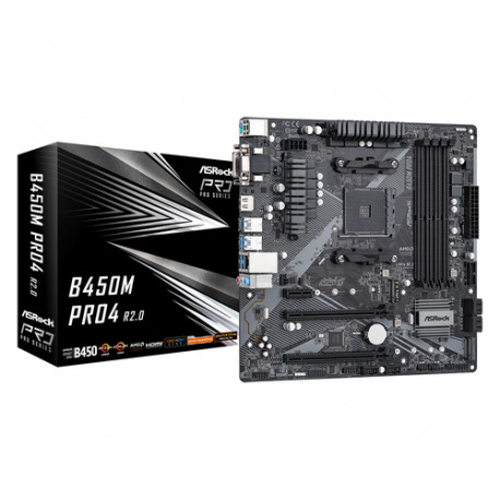 Asrock B450M Pro4 R2.0 AMD B450 Priključnice AM4 Mikro ATX