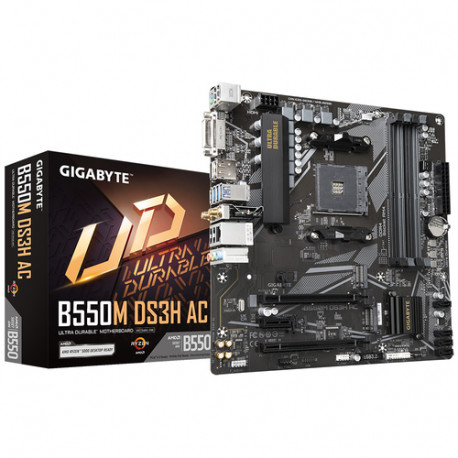 Gigabyte B550M DS3H AC (rev. 1.5/1.6) AMD B550 Priključnice AM4 Mikro ATX