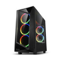 Sharkoon REV200 Midi Tower ATX kućište bez napajanja, prozirna bočna stranica, prednji/stražnji RGB ventilatori 5×120mm,