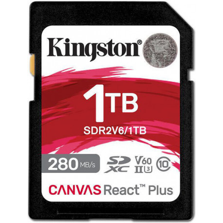 Kingston 1TB SDXC Canvas React Plus UHS-II  280R/150W U3 V60 for Full HD/4K