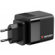 Verbatim GaN zidni punjač 65W, USB-C kabel na uvlačenje + 1×USB-A + 1×USB-C