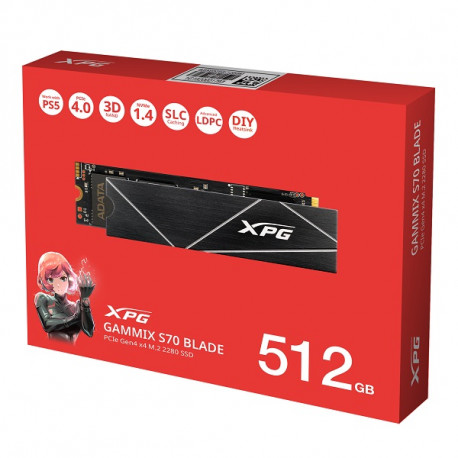 ADATA SSD Gammix S70 Blade, R7200/W2600,512G, NVMe