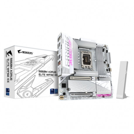 GIGABYTE B860M AORUS ELITE WF6E ICE Intel B860 LGA 1851 (Socket V1) Mikro ATX