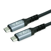 Roline VALUE Cable USB4 Gen2x2, with Emark, C–C, M/M, 240W, crni, 2.0 m