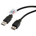 Roline USB2.0 kabel TIP A-A M/F 1.8m, crni (produžni)