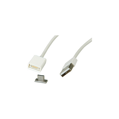 Roline USB2.0 magnetski kabel TIP A(M) na Micro B(M), bijeli, 1.0m