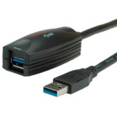 Roline USB3.0 aktivni produžni kabel sa ponavljačem, 5.0m, crni