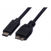 Roline USB3.1 kabel TIP C-microB M/M, 0.5m, crni