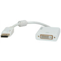 Roline adapter/kabel DisplayPort - DVI-D (24+1), M/F, 4K30, aktivni, 0.15m