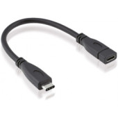 Roline USB3.1 kabel TIP C-C M/F, 20V/5A, 0.15m