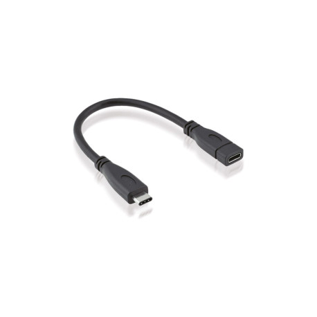 Roline USB3.1 kabel TIP C-C M/F, 20V/5A, 0.15m