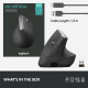 Logitech MX Vertical Advanced Ergonimic miš RF bežični + Bluetooth Optički 4000 DPI Desna-ruka Crno